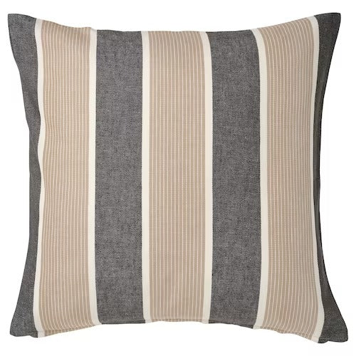 IKEA KORALLBUSKE Cushion cover, anthracite beige/stripe pattern | IKEA Cushion covers | IKEA Home textiles | Eachdaykart
