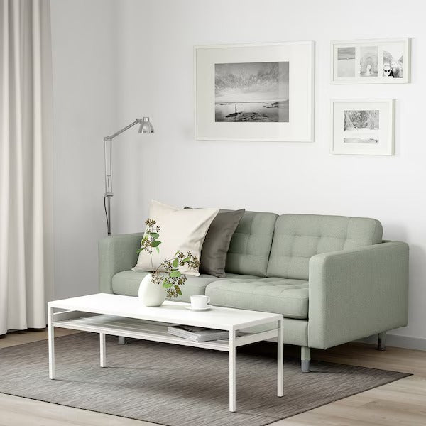 IKEA Landskrona 2 seat sofa gunnared light green metal