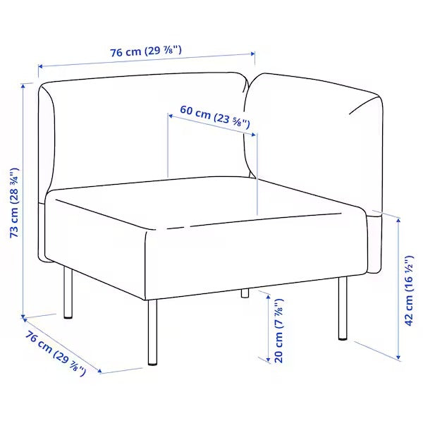 IKEA Lillehem 5 seat modular sofa with side table
