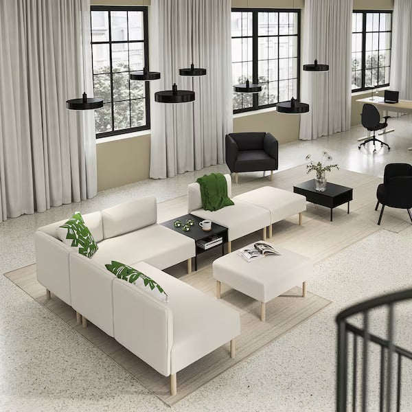 IKEA Lillehem 6 seat modular sofa with side table