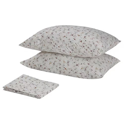 IKEA LJUSOGA Flat sheet and pillowcase, flower | IKEA Bedsheets | IKEA Home textiles | Eachdaykart