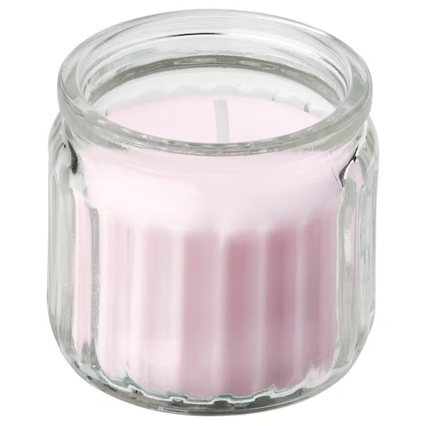 IKEA Lugnare scented candle in glass jasmine pink