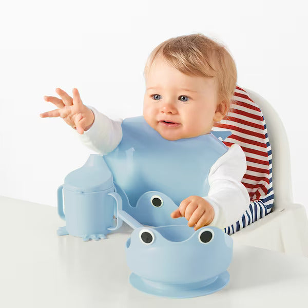 IKEA MATA 4-piece eating set, light blue | Nursing | IKEA feeding | IKEA Eating set for baby | IKEA
