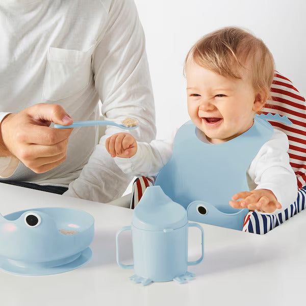 IKEA MATA 4-piece eating set, light blue | Nursing | IKEA feeding | IKEA Eating set for baby | IKEA