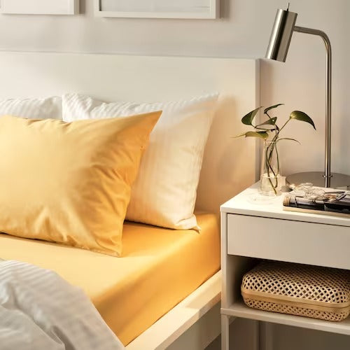 IKEA NATTJASMIN Flat sheet and pillowcase, yellow | IKEA Bedsheets | IKEA Home textiles | Eachdaykart