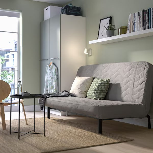 IKEA Nyhamn 3 seat sofa bed with pocket spring mattress knisa grey beige