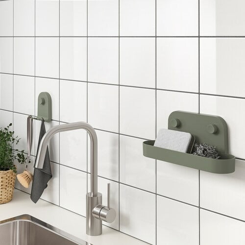 IKEA OBONAS Triple hook with suction cup, grey-green | IKEA Showers | IKEA Bathroom products | Eachdaykart
