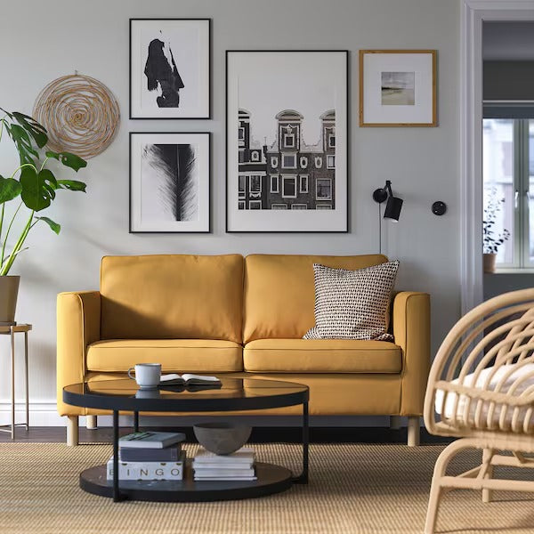 IKEA Parup 2 seat sofa vissle yellow brown