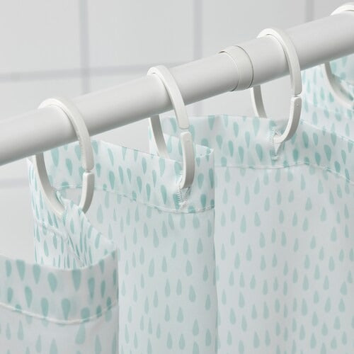IKEA RANEALVEN Shower curtain, white/turquoise | IKEA Showers | IKEA Bathroom products | Eachdaykart