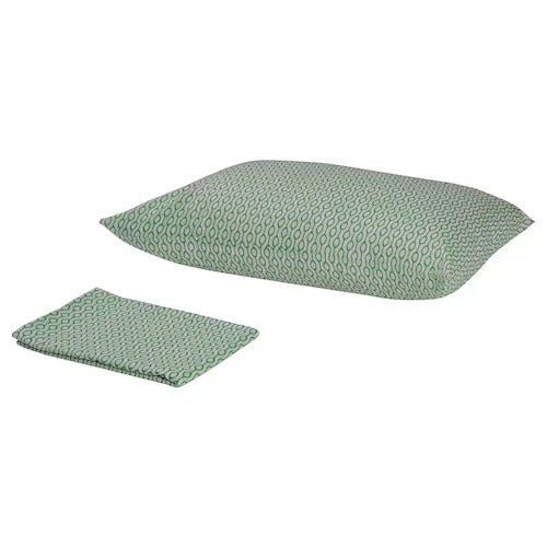 IKEA RODVED Flat sheet and pillowcase, white/green | IKEA Bedsheets | IKEA Home textiles | Eachdaykart