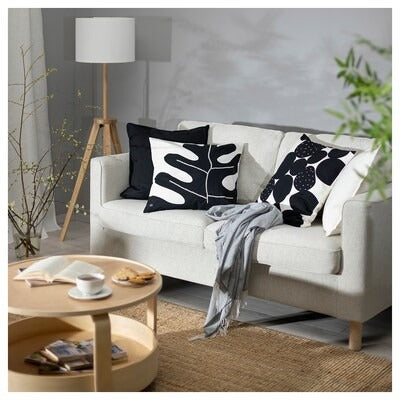 IKEA SANDSENAP Cushion cover, black/white handmade | IKEA Cushion covers | IKEA Home textiles | Eachdaykart
