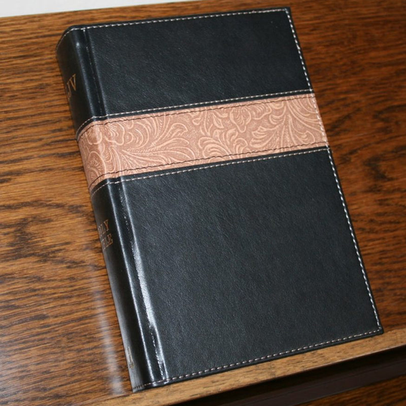 KJV Readers Bible Black Brown Tooled LeatherTouch English Bible