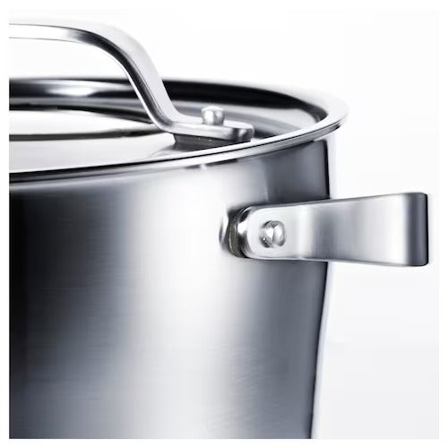 IKEA SENSUELL Pot with lid, stainless steel/grey | IKEA Pots & sauce pans | Eachdaykart