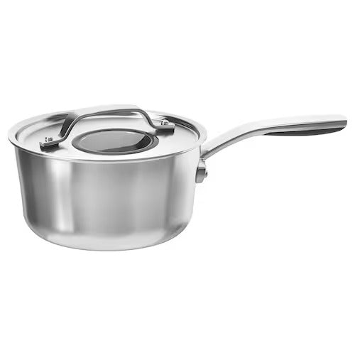 IKEA SENSUELL Saucepan with lid, stainless steel/grey | IKEA Pots & sauce pans | Eachdaykart