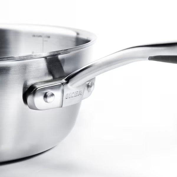 IKEA SENSUELL Saucepan with lid, stainless steel/grey | IKEA Pots & sauce pans | Eachdaykart