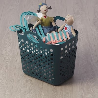 IKEA SLIBB Flexible laundry basket, turquoise | IKEA Laundry baskets | Eachdaykart