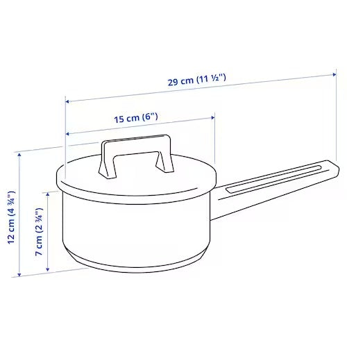 IKEA SNITSIG Saucepan with lid, stainless steel | IKEA Pots & sauce pans | Eachdaykart