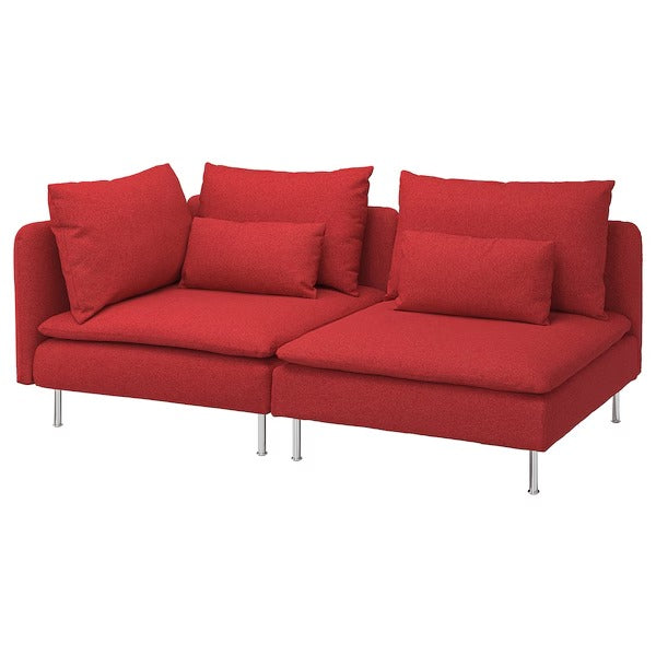 IKEA Soderhamn 3 seat sofa with open end tonerud red