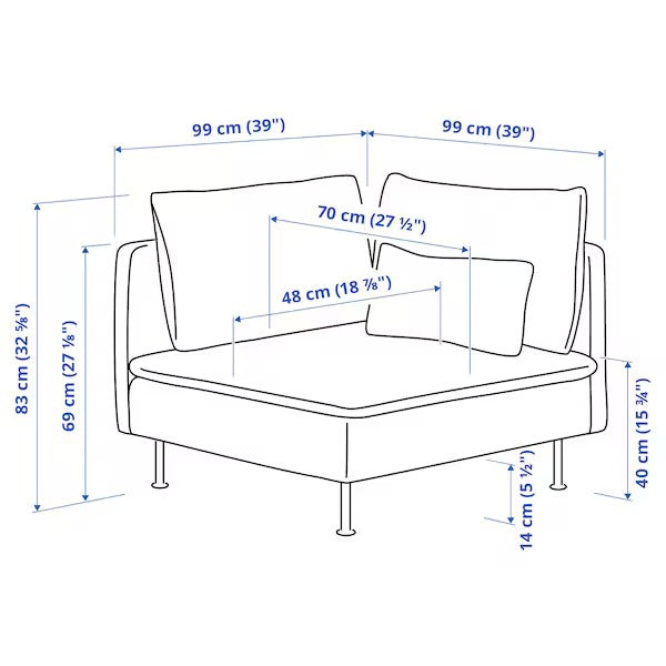 IKEA Soderhamn corner section tonerud red