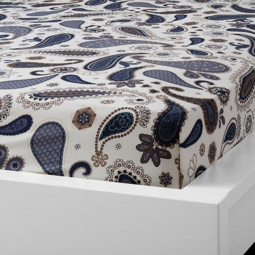 IKEA SOTBLOMSTER Flat sheet and pillowcase(s), white/blue | IKEA Bedsheets | IKEA Home textiles | Eachdaykart