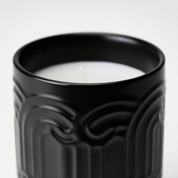 IKEA Sotron scented candle in ceramic jar matcha tea and ginger black