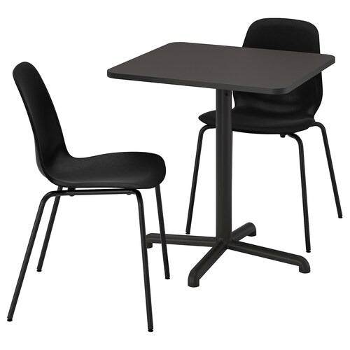 IKEA STENSELE / LIDAS Table and 2 chairs, anthracite anthracite/black/black |  IKEA Dining sets up to 2 chairs | IKEA Dining sets | Eachdaykart