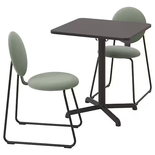 IKEA STENSELE / MANHULT Table and 2 chairs, anthracite anthracite/Hakebo grey-green |  IKEA Dining sets up to 2 chairs | IKEA Dining sets | Eachdaykart