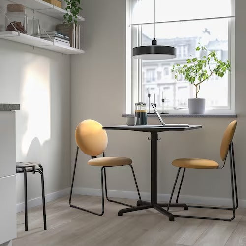 IKEA STENSELE / MANHULT Table and 2 chairs, anthracite anthracite/Hakebo yellow-brown |  IKEA Dining sets up to 2 chairs | IKEA Dining sets | Eachdaykart
