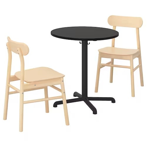 IKEA STENSELE / RONNINGE Table and 2 chairs, anthracite/anthracite birch |  IKEA Dining sets up to 2 chairs | IKEA Dining sets | Eachdaykart