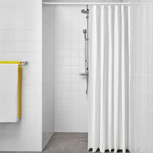 IKEA SVARTSTARR Shower curtain, white/grey | IKEA Showers | IKEA Bathroom products | Eachdaykart