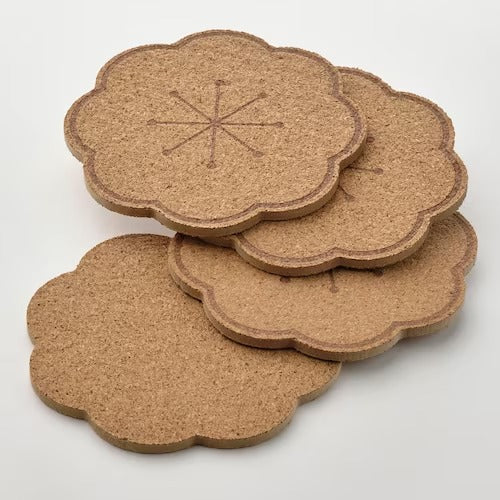 IKEA SVARTVIDE Coaster, cork/patterned, pack of 4 | IKEA IKEA Table Linen | IKEA Home textiles | Eachdaykart