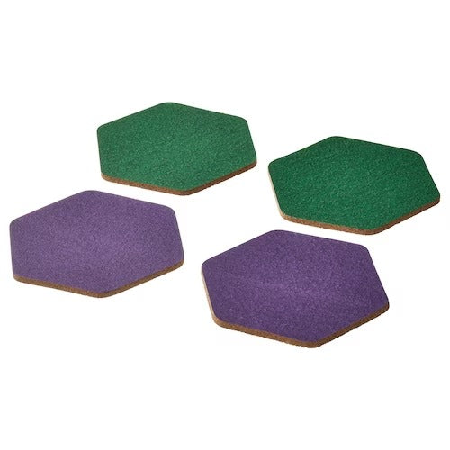 IKEA TABBERAS Coaster, cork/green/lilac, pack of 4 | IKEA IKEA Table Linen | IKEA Home textiles | Eachdaykart