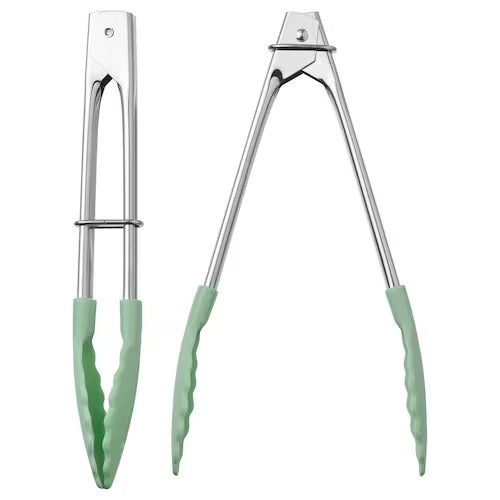 IKEA TABBERAS Tongs, stainless steel/green | IKEA Cooking utensils | Eachdaykart