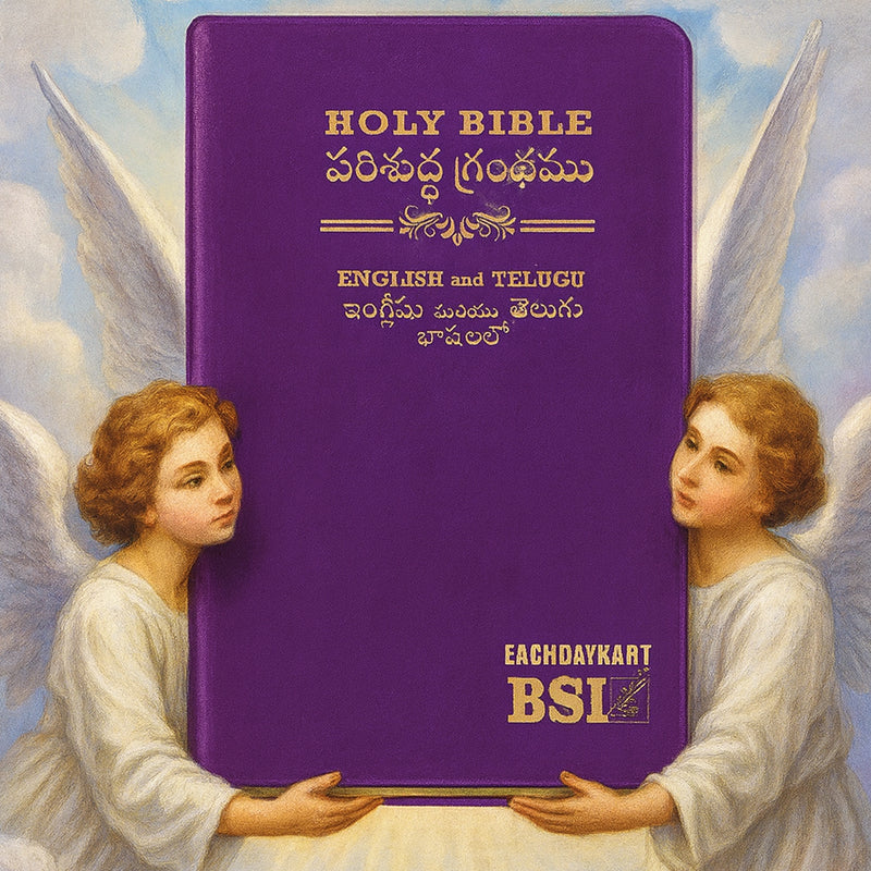 Holy Bible English–Telugu Diglot (ESV & O.V.) | Purple Leatherette Cover | Eachdaykart