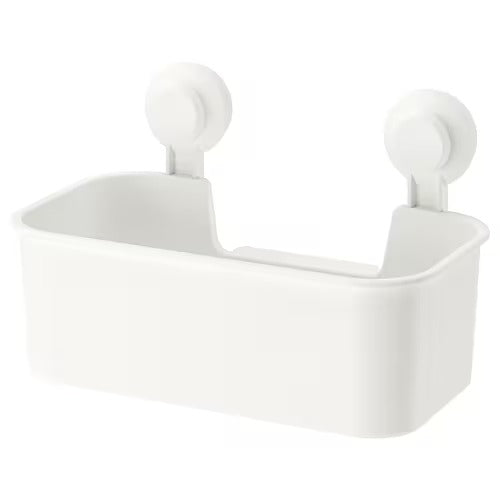 IKEA TISKEN Basket with suction cup, white | IKEA Showers | IKEA Bathroom products | Eachdaykart