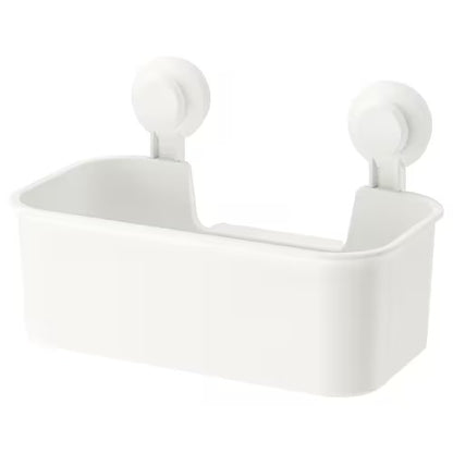 IKEA TISKEN Basket with suction cup, white | IKEA Showers | IKEA Bathroom products | Eachdaykart