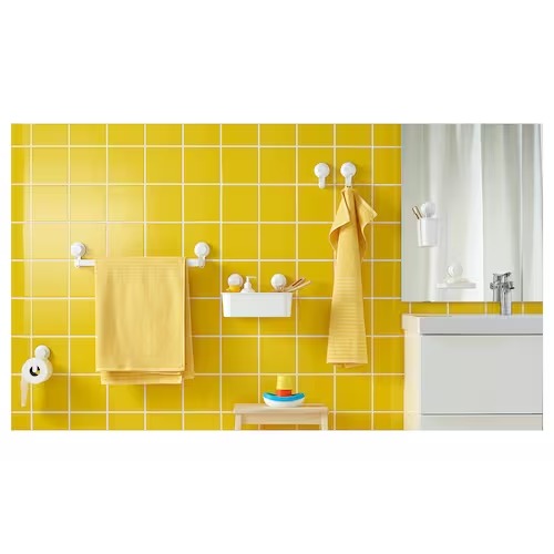 IKEA TISKEN Basket with suction cup, white | IKEA Showers | IKEA Bathroom products | Eachdaykart