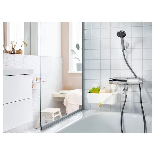 IKEA TISKEN Basket with suction cup, white | IKEA Showers | IKEA Bathroom products | Eachdaykart