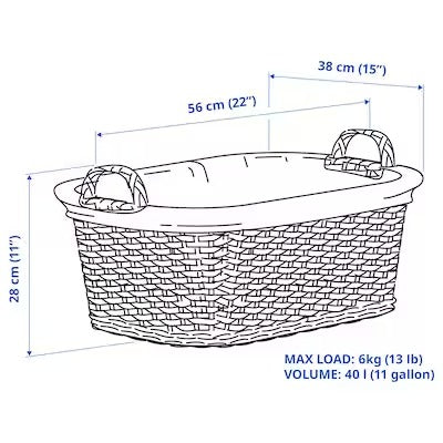 IKEA TOLKNING Laundry basket, handmade Willow | IKEA Laundry baskets | Eachdaykart