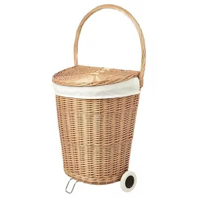 IKEA TOLKNING Laundry basket with wheels, handmade Willow | IKEA Laundry baskets | Eachdaykart