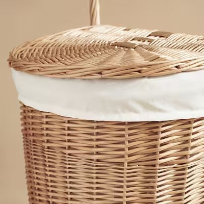 IKEA TOLKNING Laundry basket with wheels, handmade Willow | IKEA Laundry baskets | Eachdaykart
