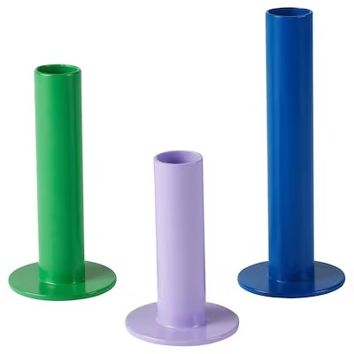IKEA TUVKORNELL Candle holder, set of 3, mixed colours | IKEA Candle holders | IKEA Decoration | Eachdaykart
