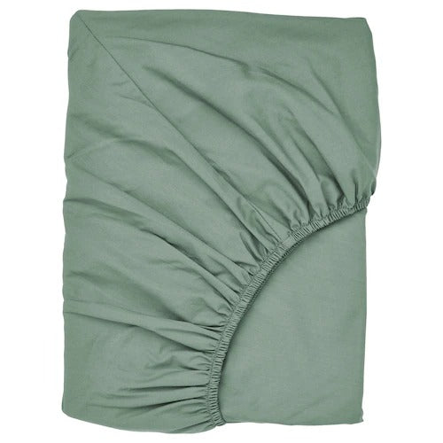 IKEA ULLVIDE Fitted sheet, grey/green | IKEA Bedsheets | IKEA Home textiles | Eachdaykart