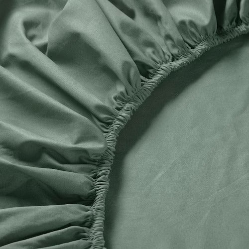 IKEA ULLVIDE Fitted sheet, grey/green | IKEA Bedsheets | IKEA Home textiles | Eachdaykart
