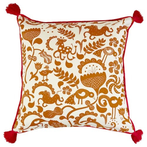 IKEA URSPRUNGLIG Cushion cover, white/golden-brown | IKEA Cushion covers | IKEA Home textiles | Eachdaykart