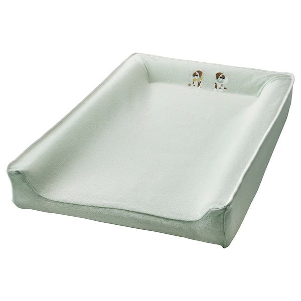 IKEA VADRA Cover for babycare mat, puppy pattern/light green | Eachdaykart