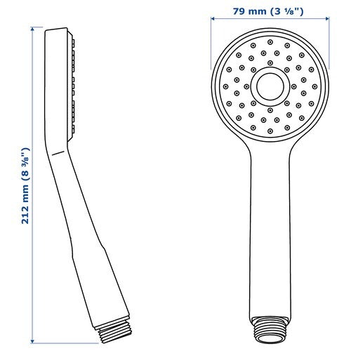 IKEA VALLAMOSSE Single-spray handshower, chrome-plated | IKEA Showers | IKEA Bathroom products | Eachdaykart