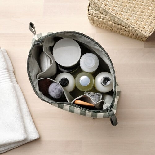 IKEA VARANTENNMAL Toiletry bag, natural colour/grey-green | IKEA Spa accessories | IKEA Home textiles | Eachdaykart