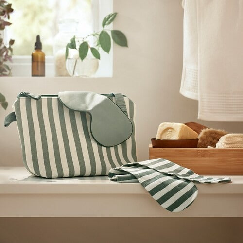 IKEA VARANTENNMAL Toiletry bag, natural colour/grey-green | IKEA Spa accessories | IKEA Home textiles | Eachdaykart