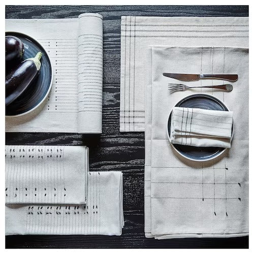 IKEA VARARV Tablecloth, dark grey/natural | IKEA IKEA Table Linen | IKEA Home textiles | Eachdaykart